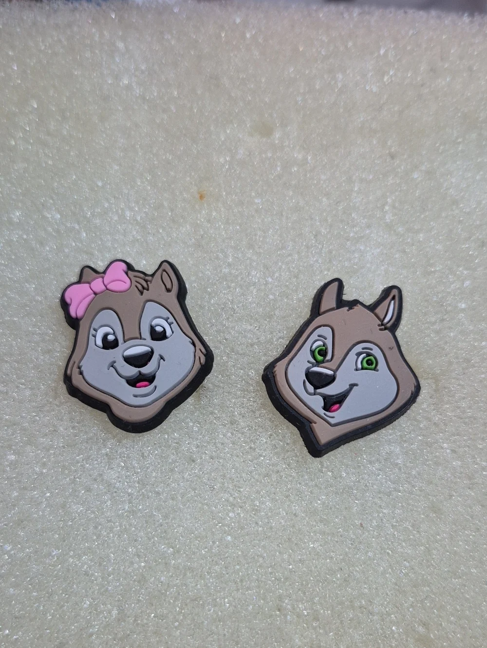 Great Wolf Lodge Character Shoe Charms featuring Wiley Wolf and Violet Wolf